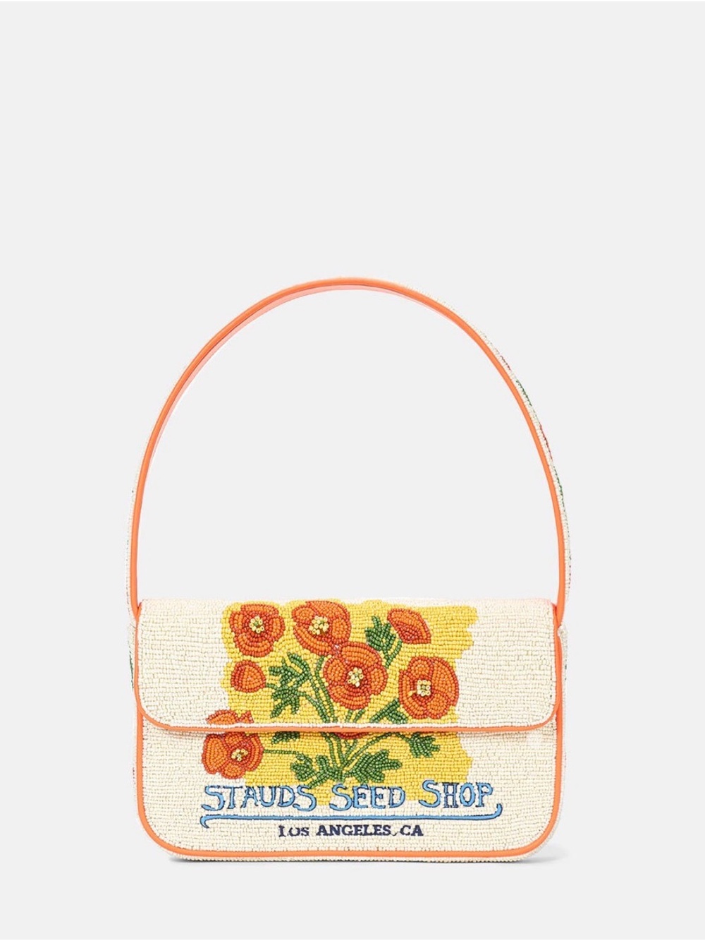 STAUD California Poppy Tommy Beaded Bag